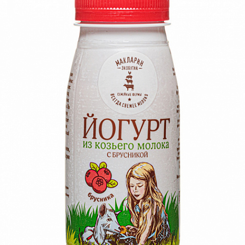 Йогурт из козьего молока с брусникой